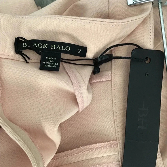 Black Halo Women’s Isabella Pant High Waist Wide Leg Pant Blush Pink NWT size 2 - Picture 6 of 8